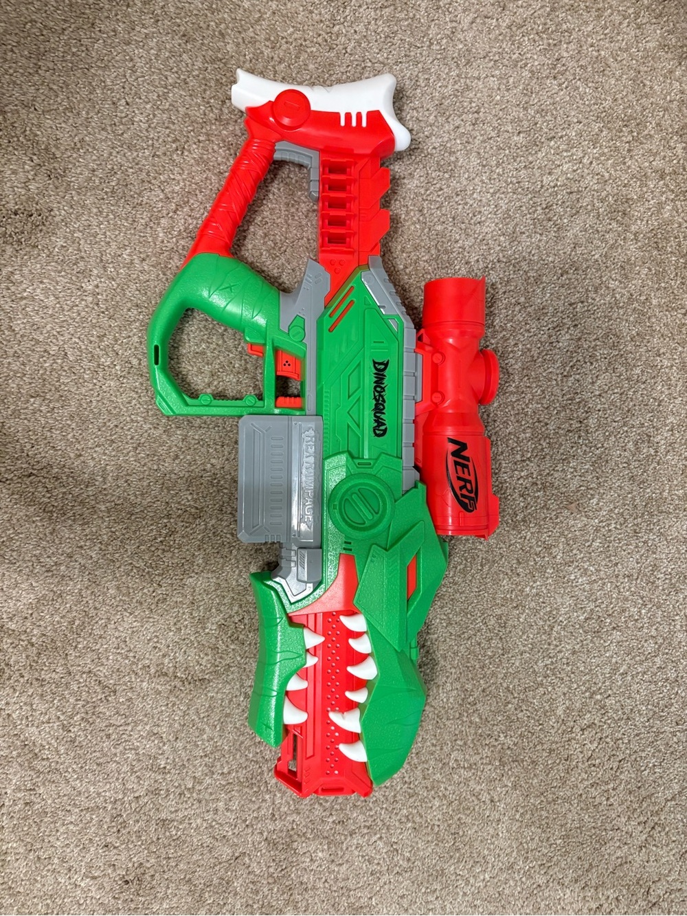 Nerf DinoSquad Red, Green & White Foam Dart Blaster